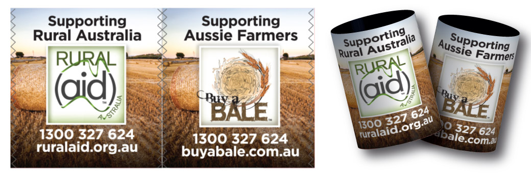 Rural Aid foldable stubby coolers
