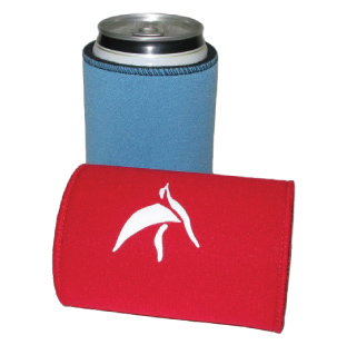Over locking on top and bottom edge of stubby cooler