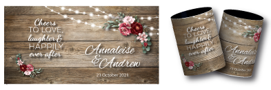 Annalise & Andrew's weddin stubby coolers