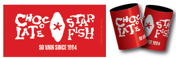 Chocolate Starfish stubby coolers