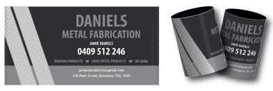Daniel's Metal Fabrication promotional stubby coolers
