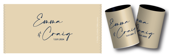 Emma & Craid's wedding stubby coolers