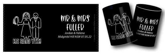 Jordan & Helena's wedding stubby coolers