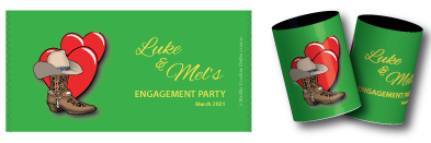 Luke & Mel's wedding stubby coolers