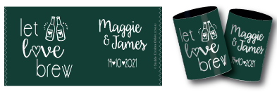 Maggie & James wedding stubby coolers