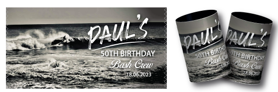 Paul's 50th Birthday stubby coolers