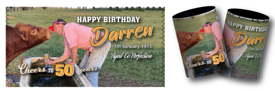 Darren's Birthday  Stubby Holders