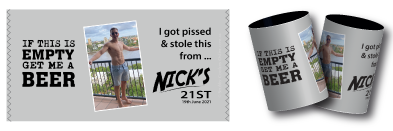 Nick's Bucks stubby coolers