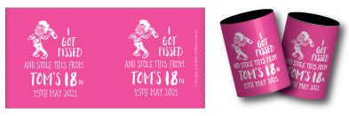 Toms 18th Birthday Stubby Holders