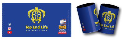 Top End Life's promotional stubby coolers