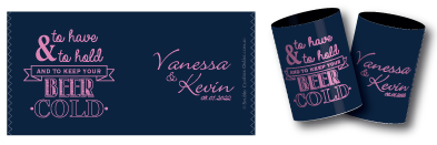 Vanessa & Kevin's wedding stubby coolers